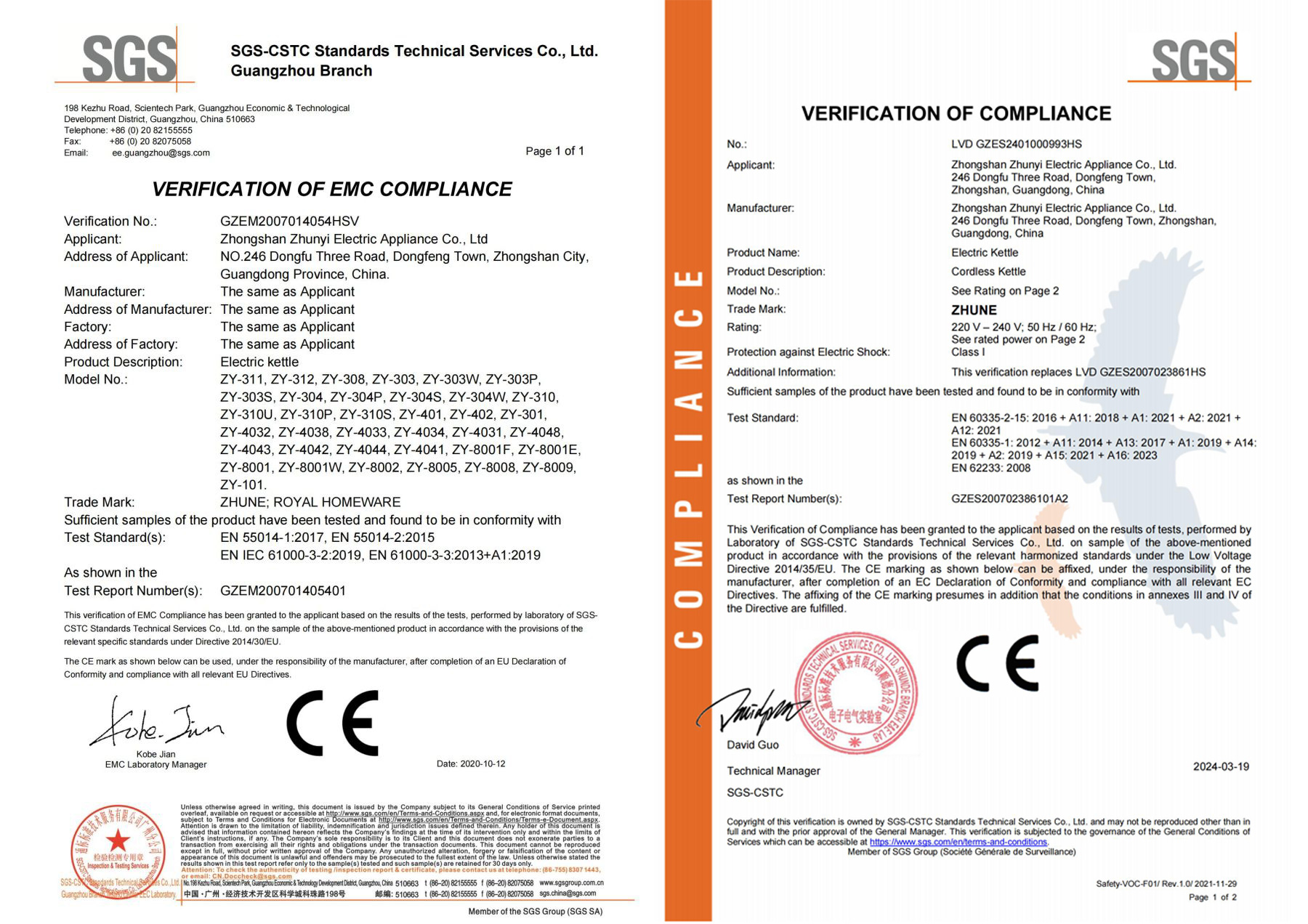 CE certification for electric kettle