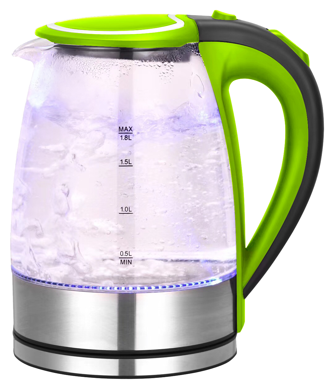 green stainless steel kettle