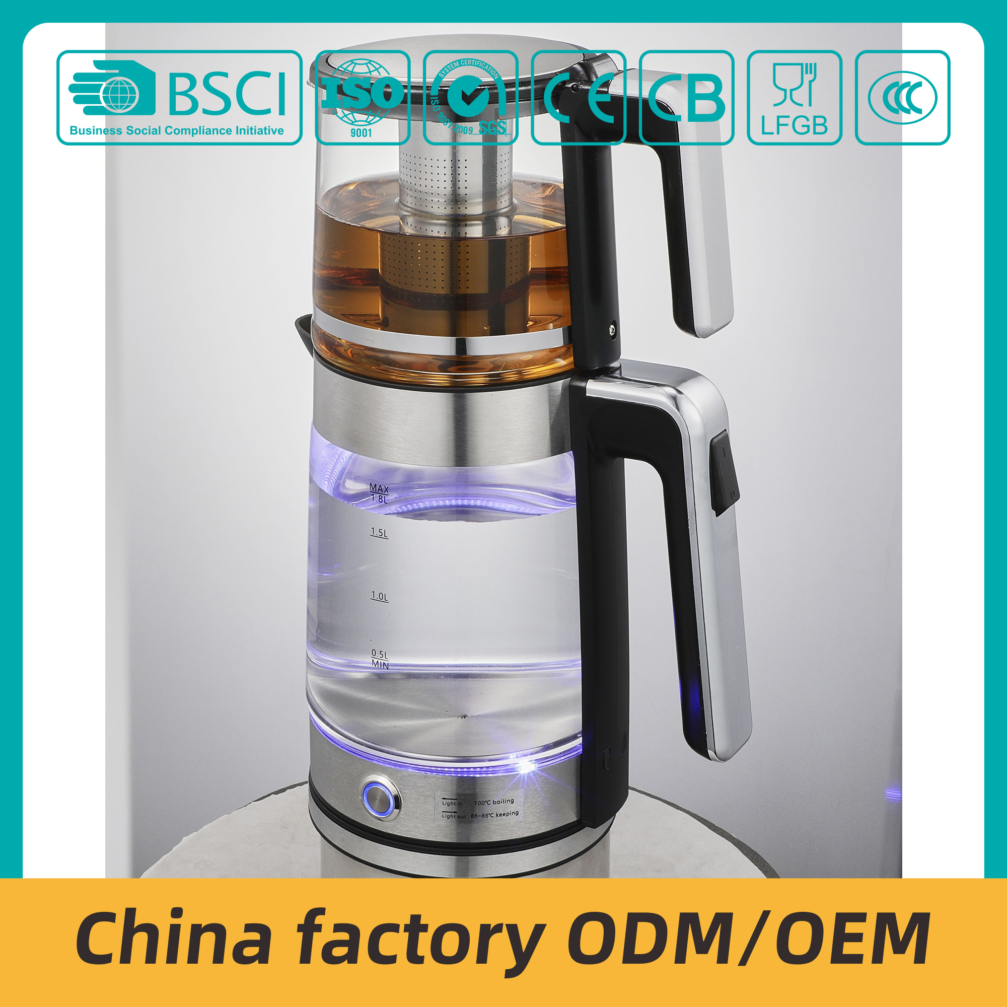 ZY-312 Manufacturer glass kettle for tea OEM/ODM