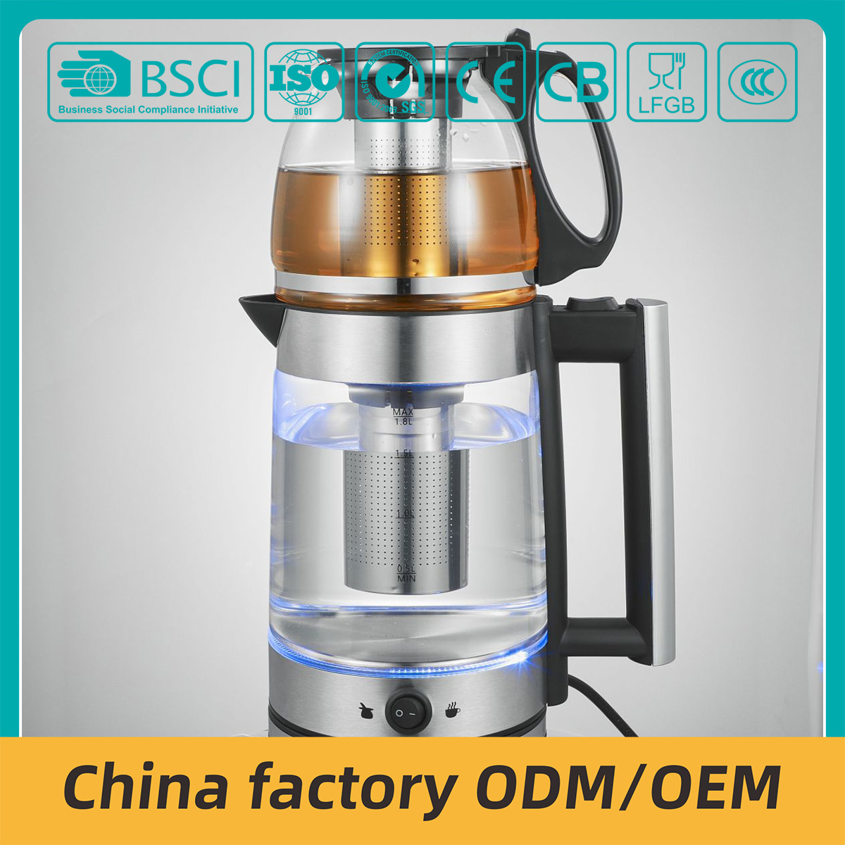 Manufacturer temperature control kettle  110V 1800W