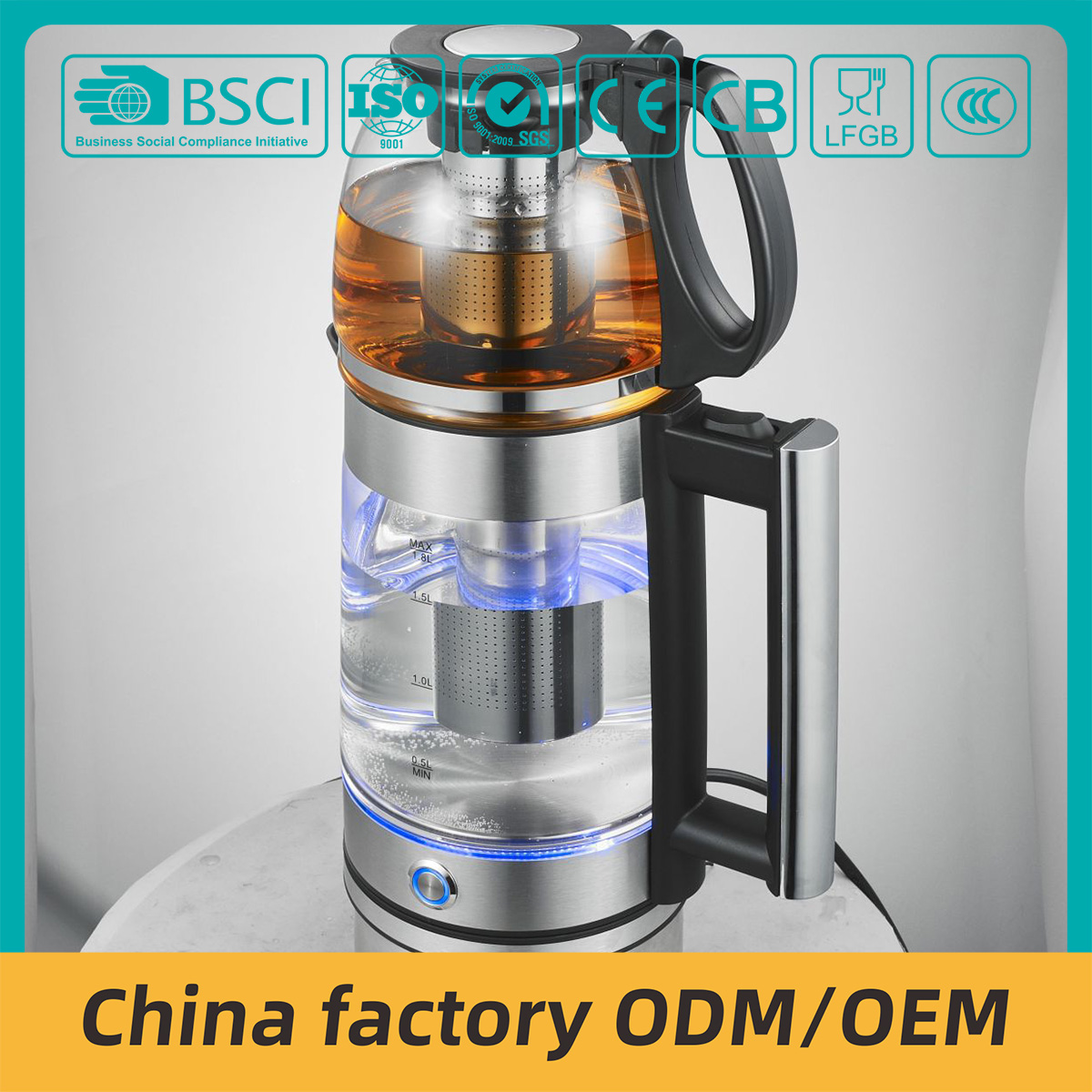 110V/220V best glass electric tea kettle Factory