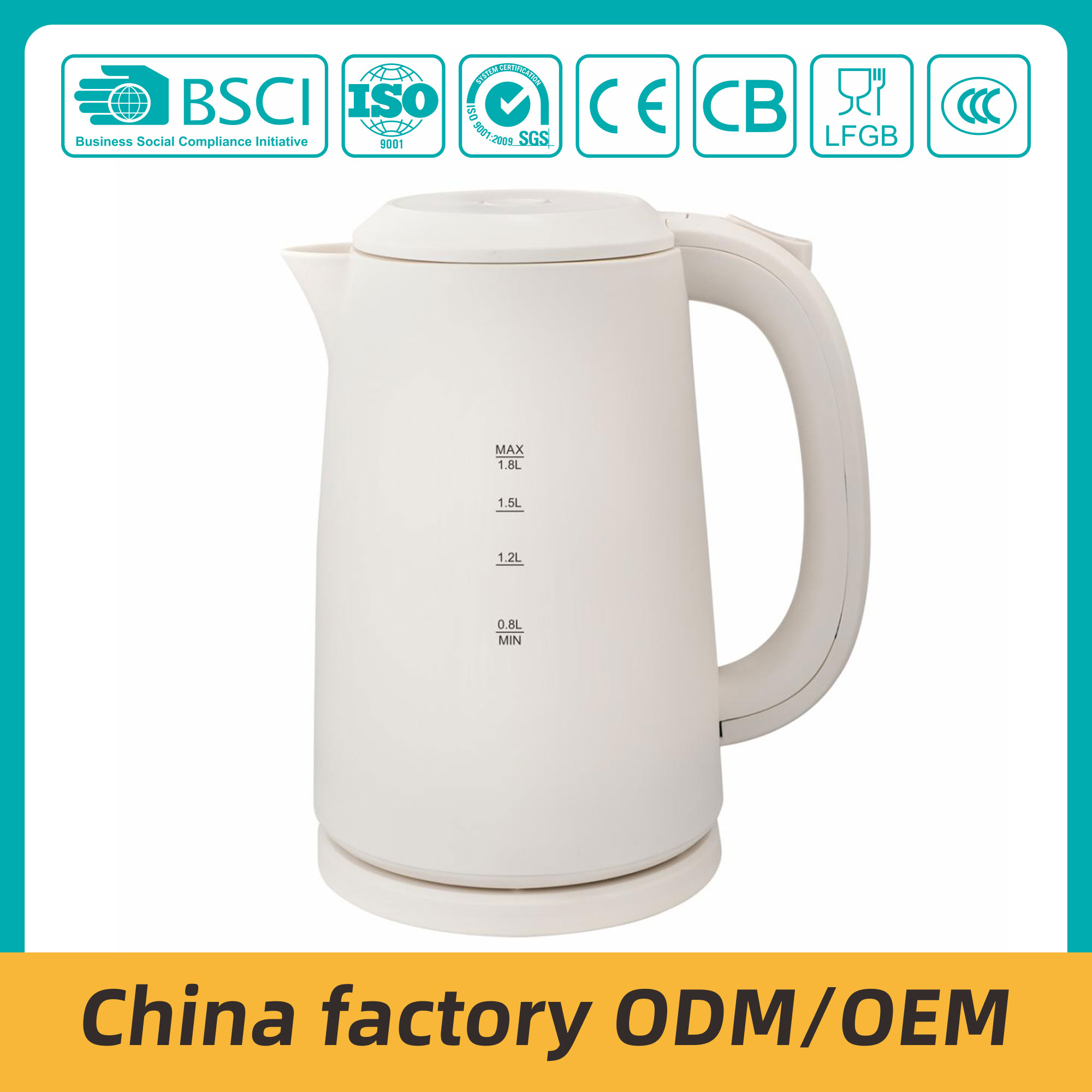 ZY-108 Plastic Electric kettle Factory