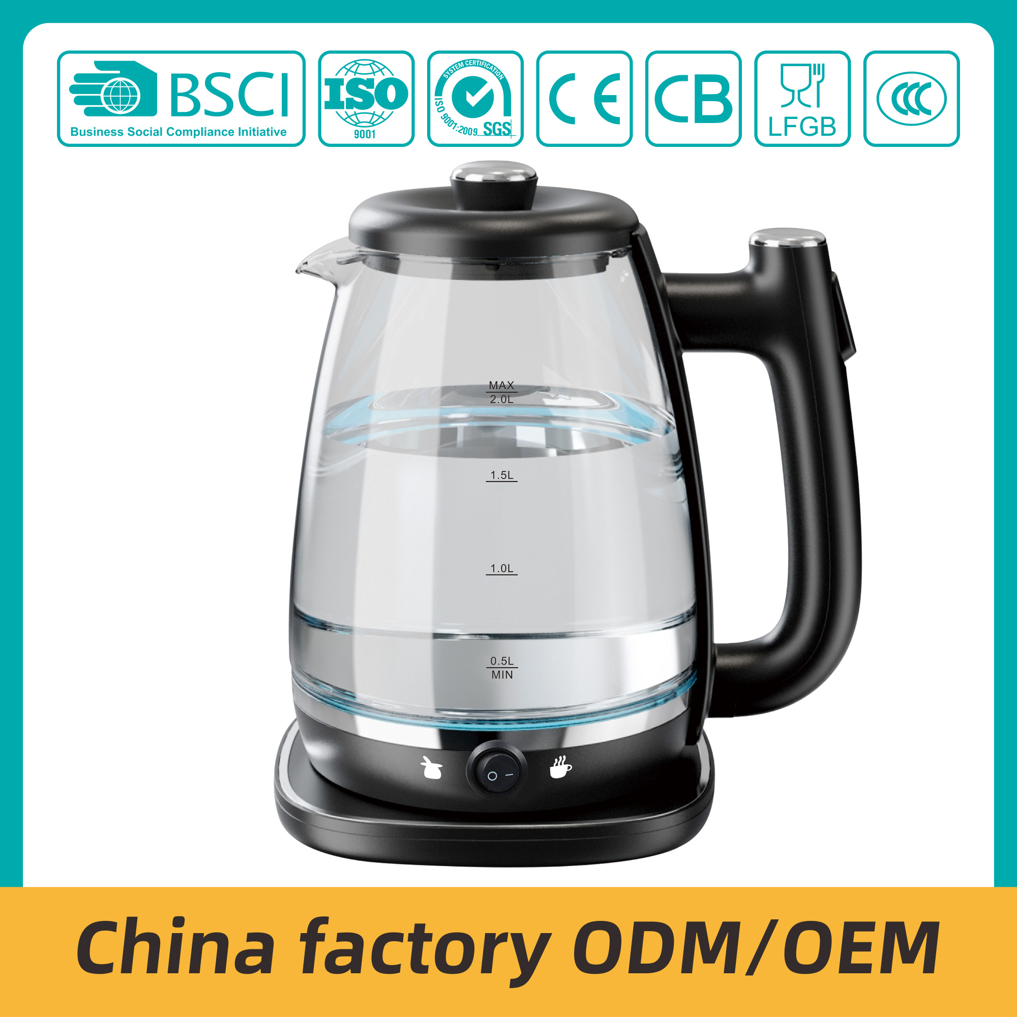 ZY-305 Plastic push button switch Electric Kettle