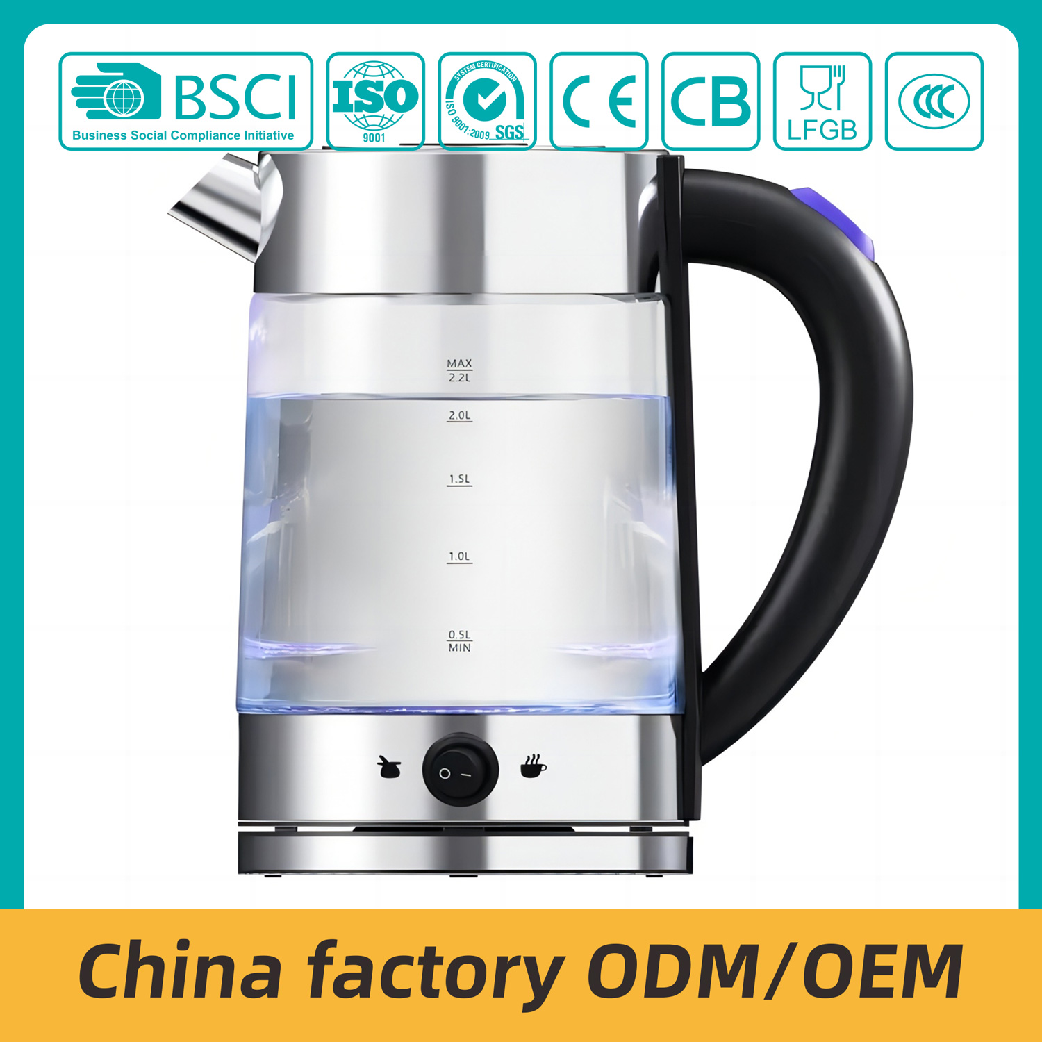 ZY-331 temperature Electric Tea Kettle 2.2L