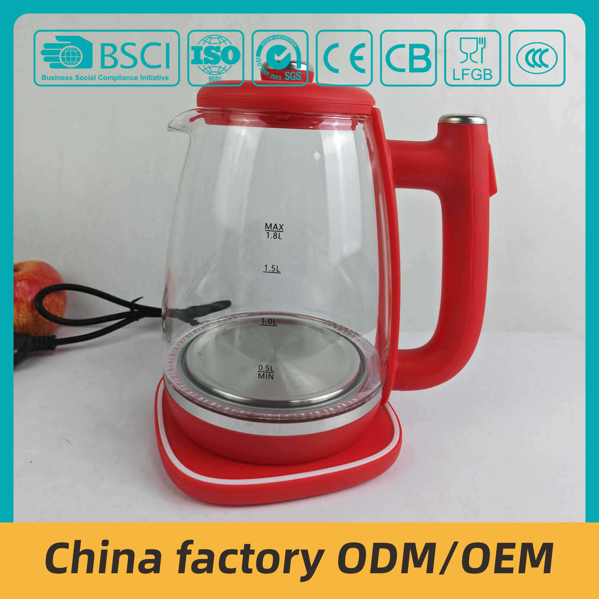 ZY-305 RED Electric Kettle OEM