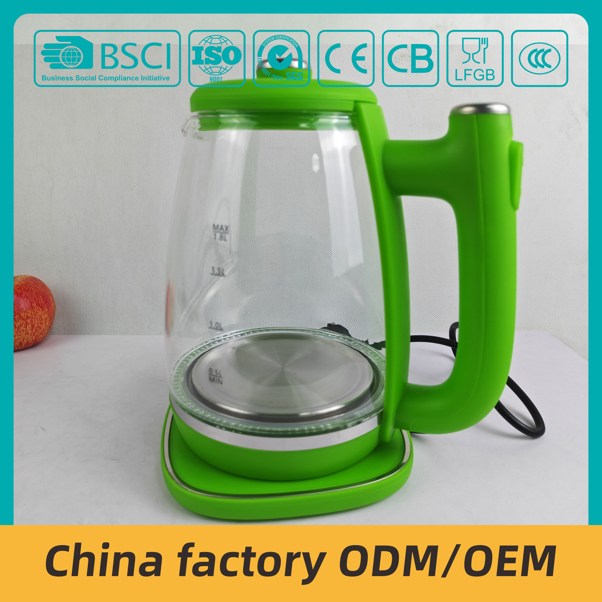 ZY-305 Green Electric Kettle ODM 