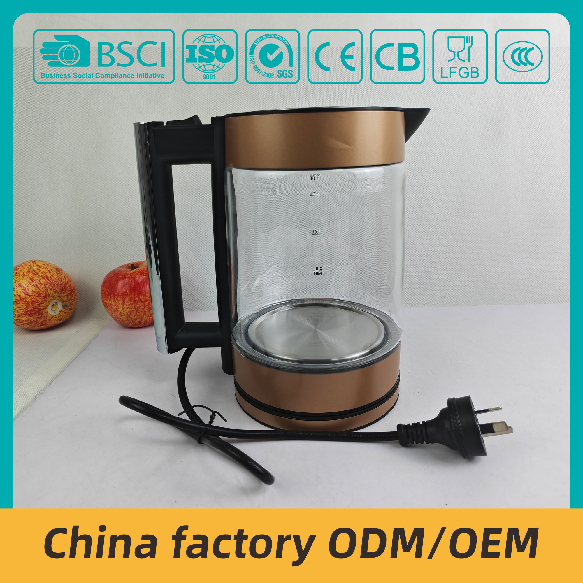 ZY-311 Rose Gold Electric Water  Kettle Color  OEM/ODM